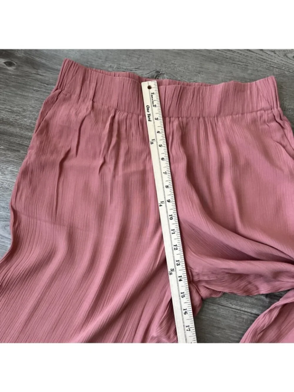 LOFT High Rise Straight Pants Womens L Pink Gauze Crinkle Viscose NWT